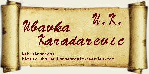 Ubavka Karadarević vizit kartica